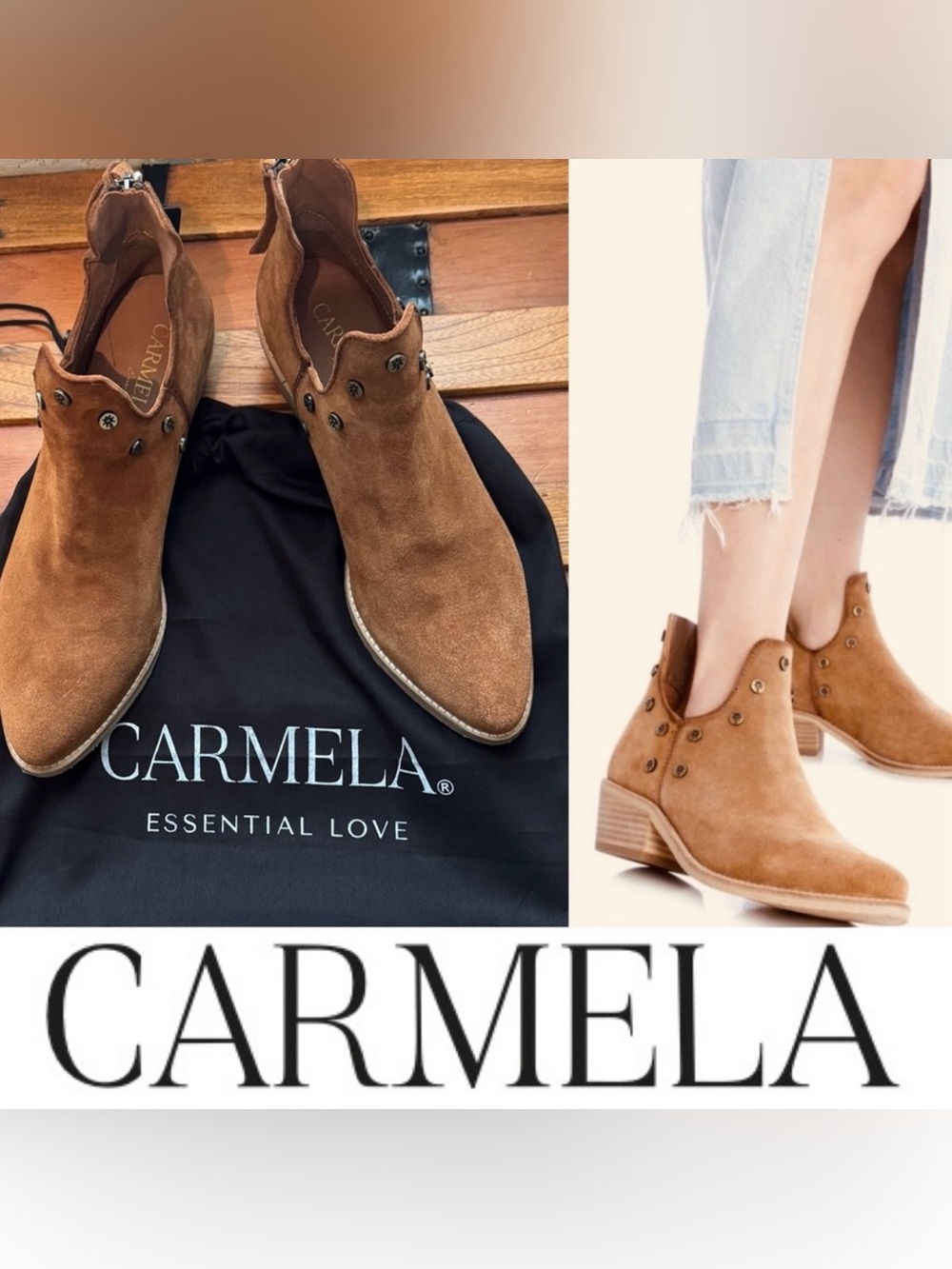 Carmela Suede Studded Chelsea Boots